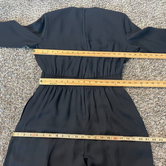 Joan Walters Vintage Jumpsuit Size 12 Black Solid Gold Beaded Retro Disco 80s - Picture 14 of 16